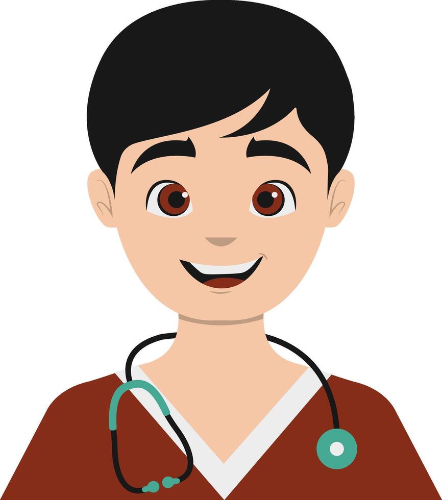 Male Doctor with Maroon Uniform vector