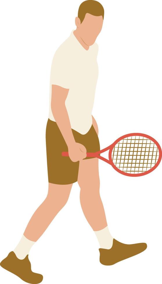 Young Man Playing Tennis vector