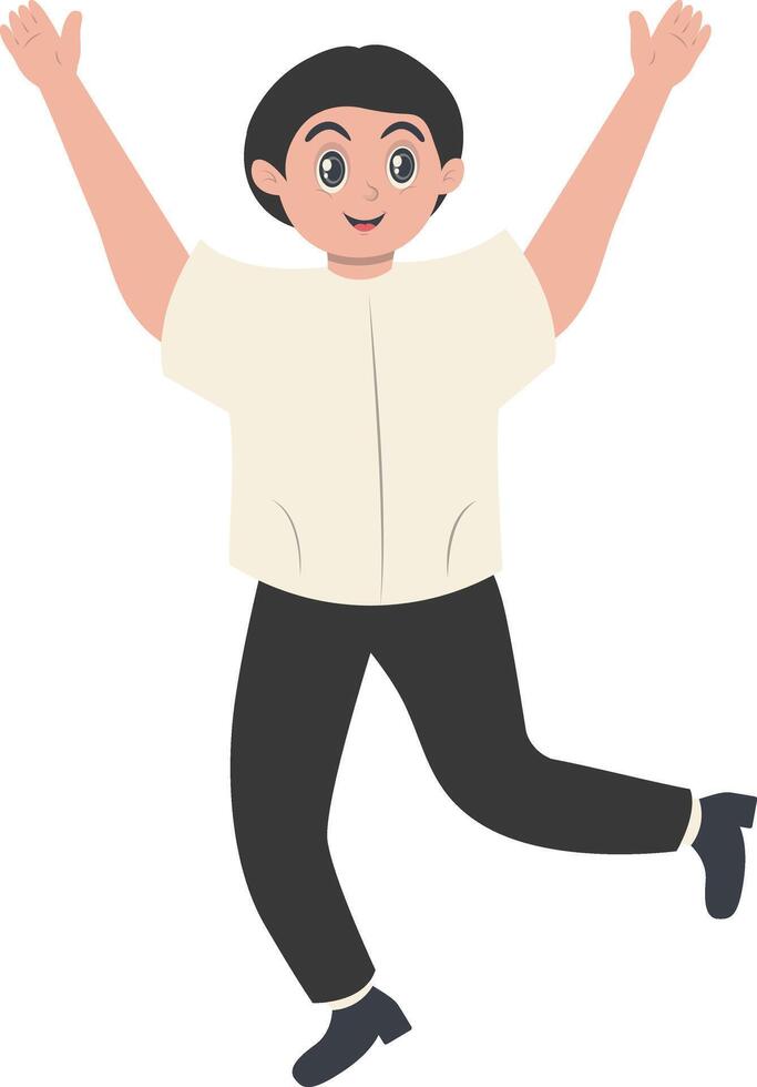 Happiness Men Jumping with White Clothes vector