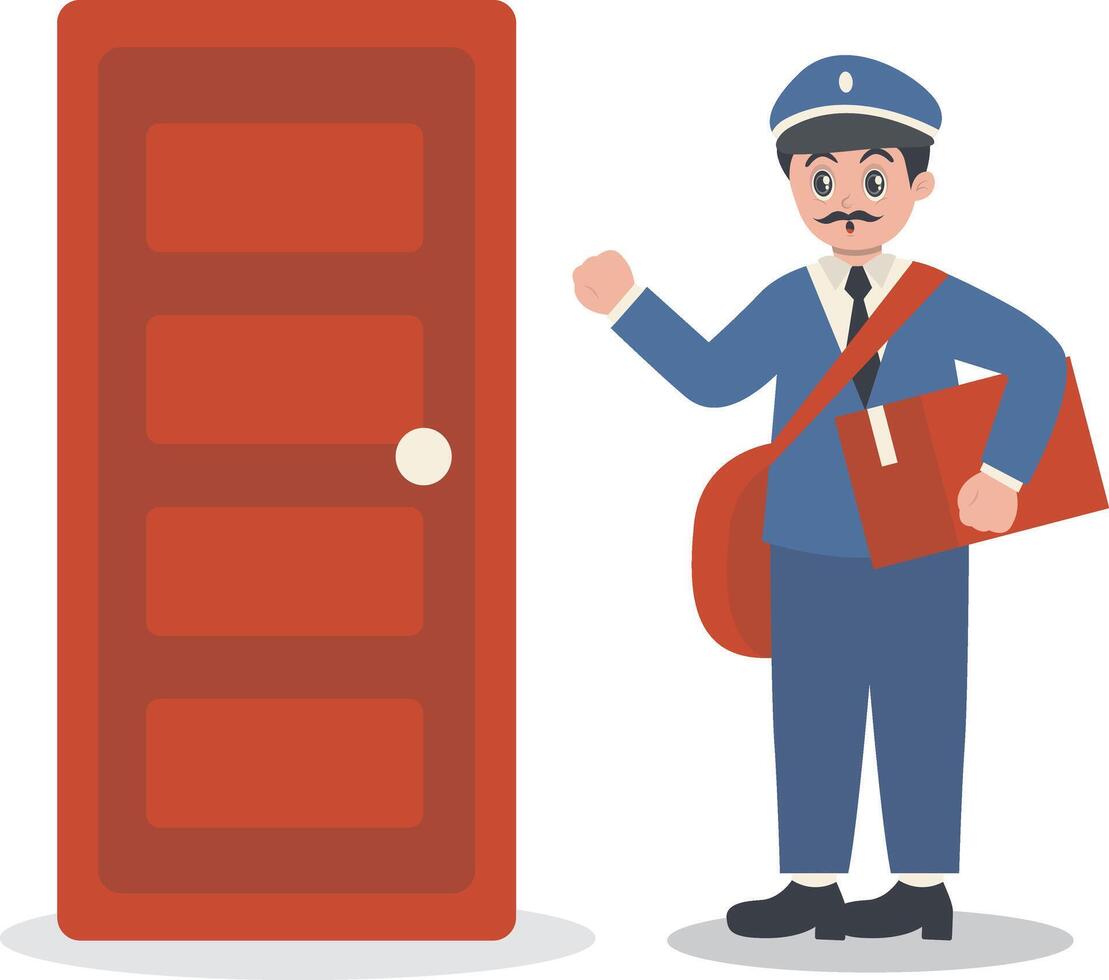 Postman Knock on the Door vector