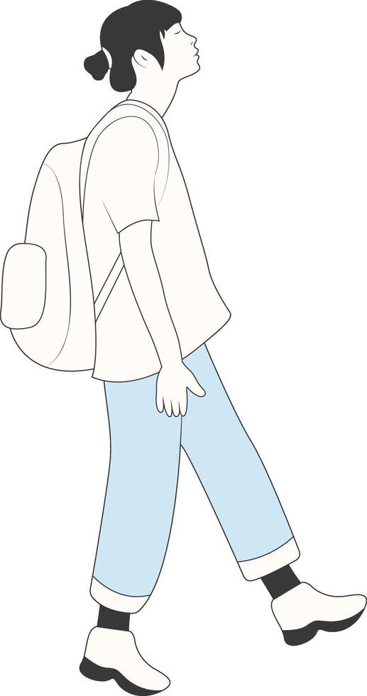 Woman Walking with Bag vector