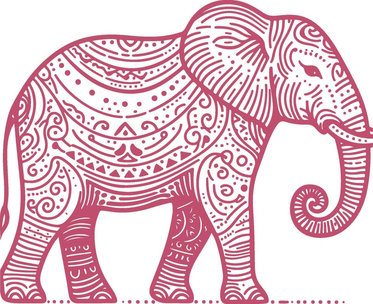 Elegant Elephant Engraving Artwork Intricate Elephant Drawing for Vintage Style Art Prints vector
