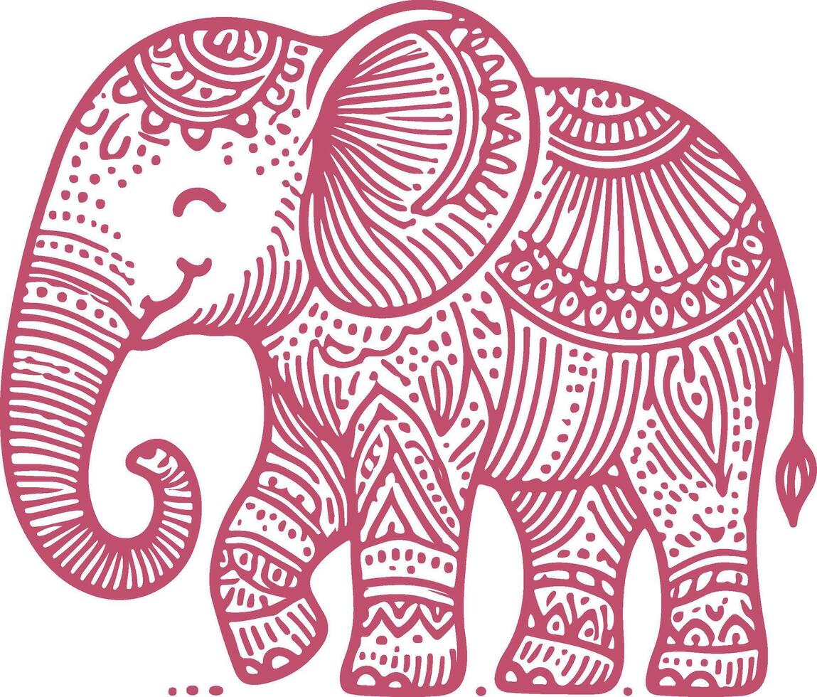 Majestic Elephant Engraving Intricate Elephant Drawing for Vintage and Safari Art Enthusiasts vector
