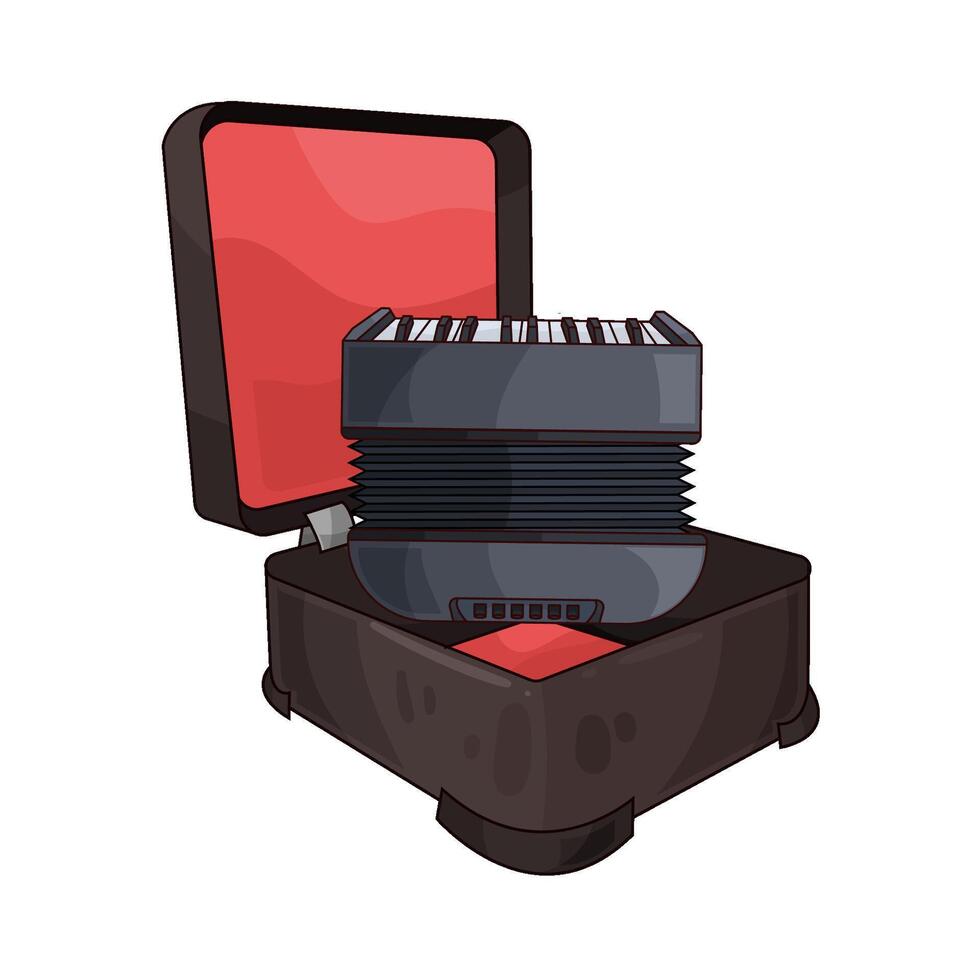 the accordion will be put into the box vector