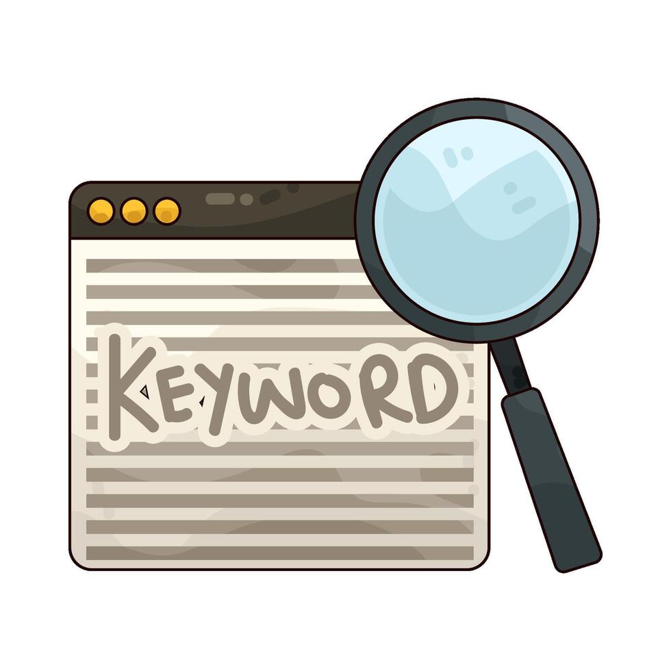 Illustration of Keyword research vector