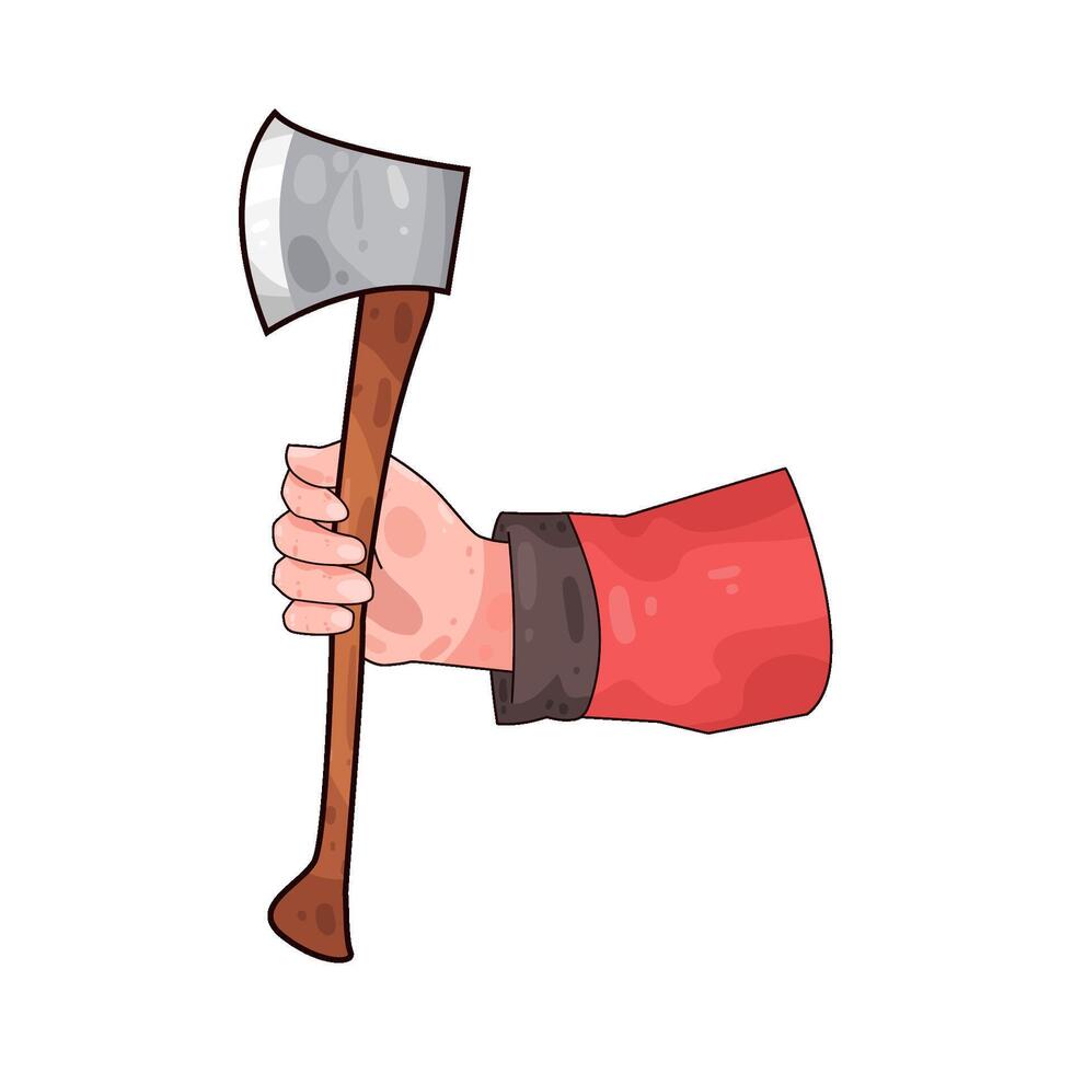 hand holding an axe vector