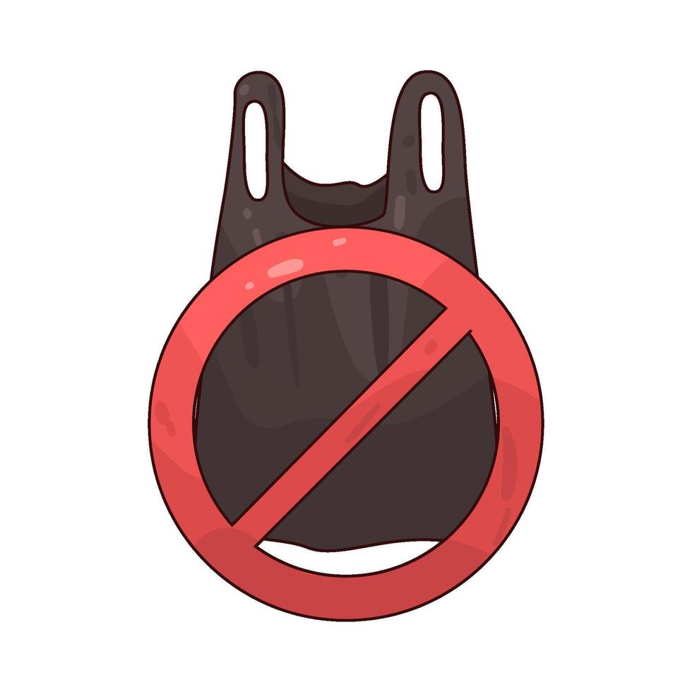 Illustration of no plastic vector