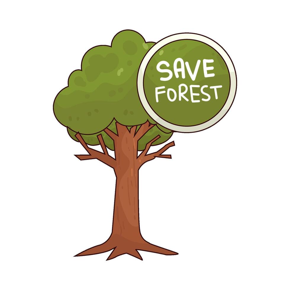 Illustration of save forest vector