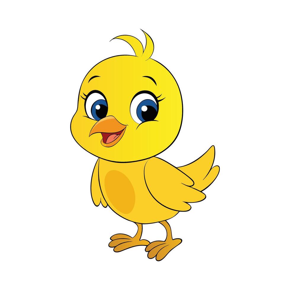A Happy Cartoon Yellow Canary Character vector
