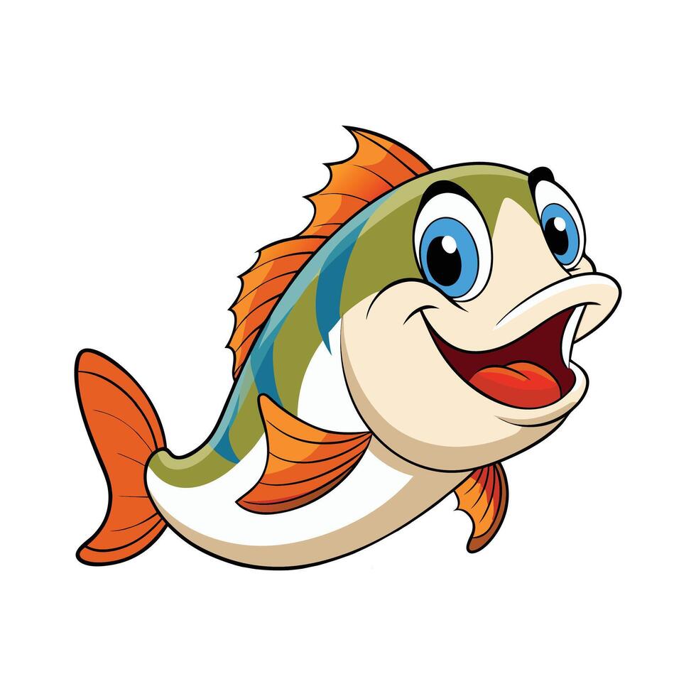 A cheerful Cartoon Cod Fish vector