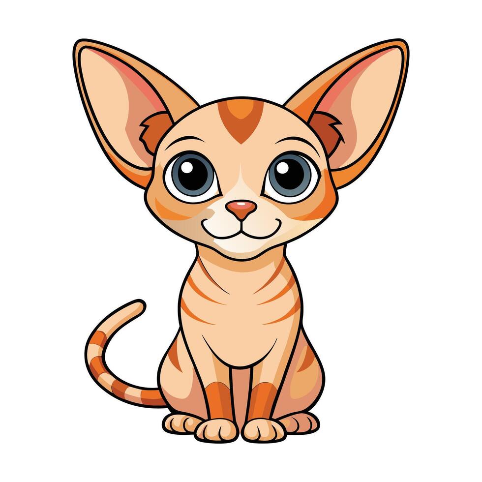 Cute Cartoon Sphynx Cat Illustration vector