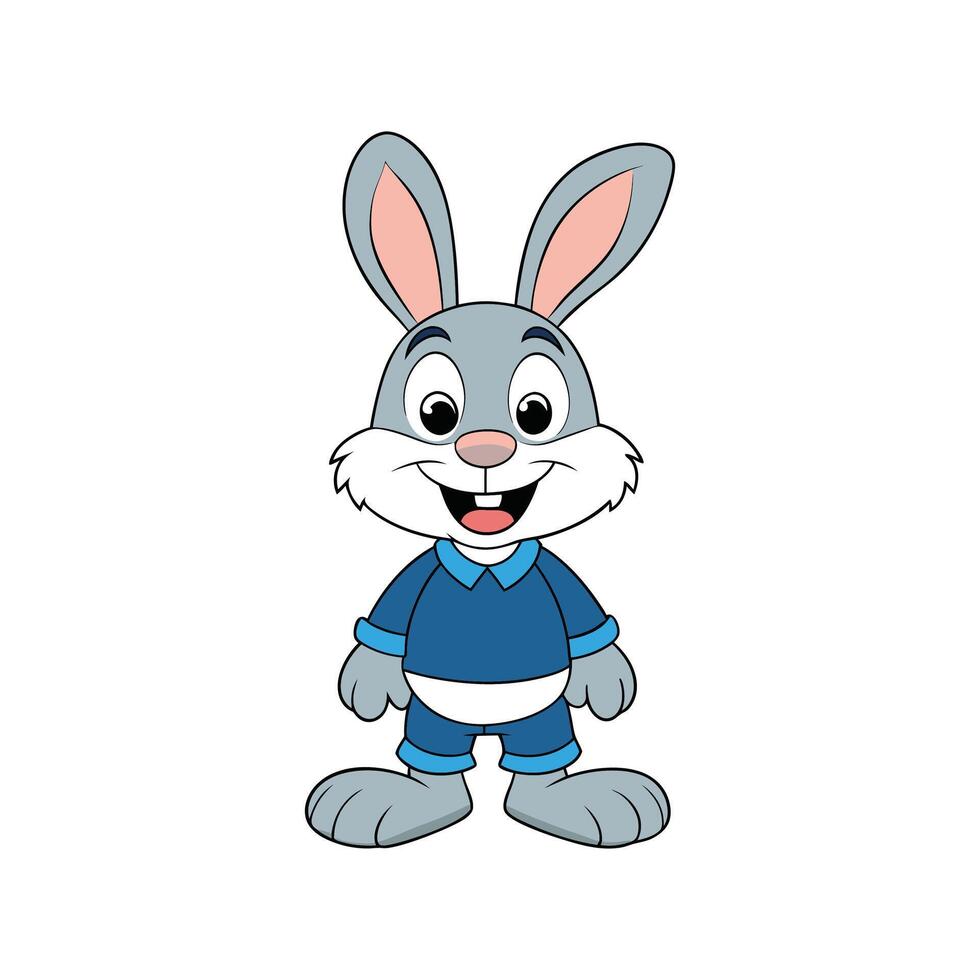 Cute Cartoon Rabbit Character Design vector