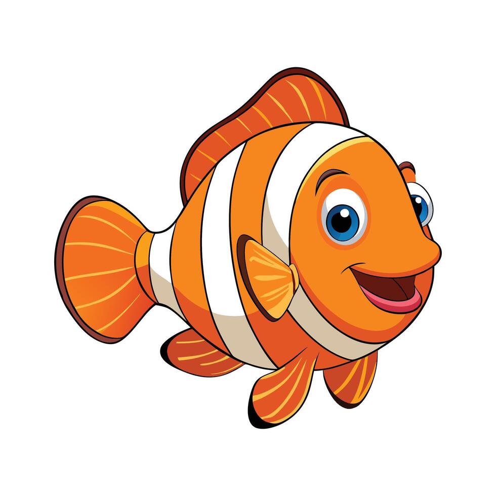 A Smiling Cartoon Clownfish vector