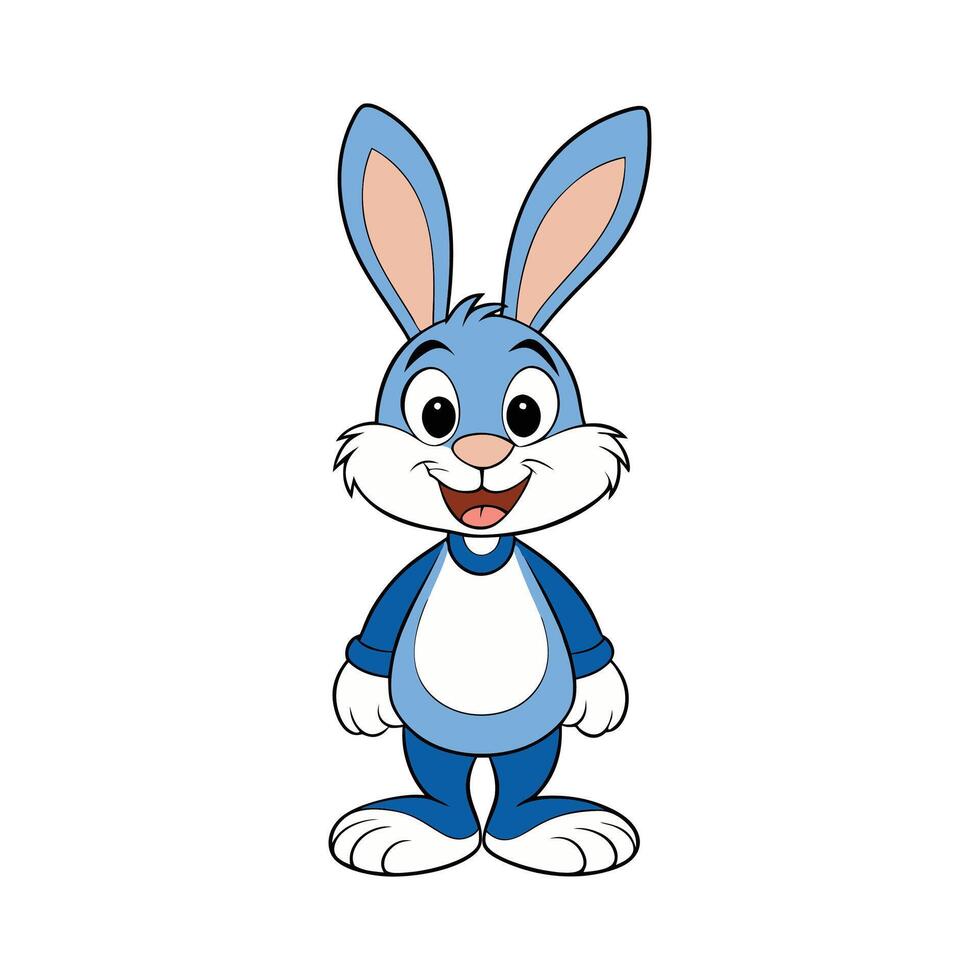 A Cute and Cheerful Cartoon Bunny vector