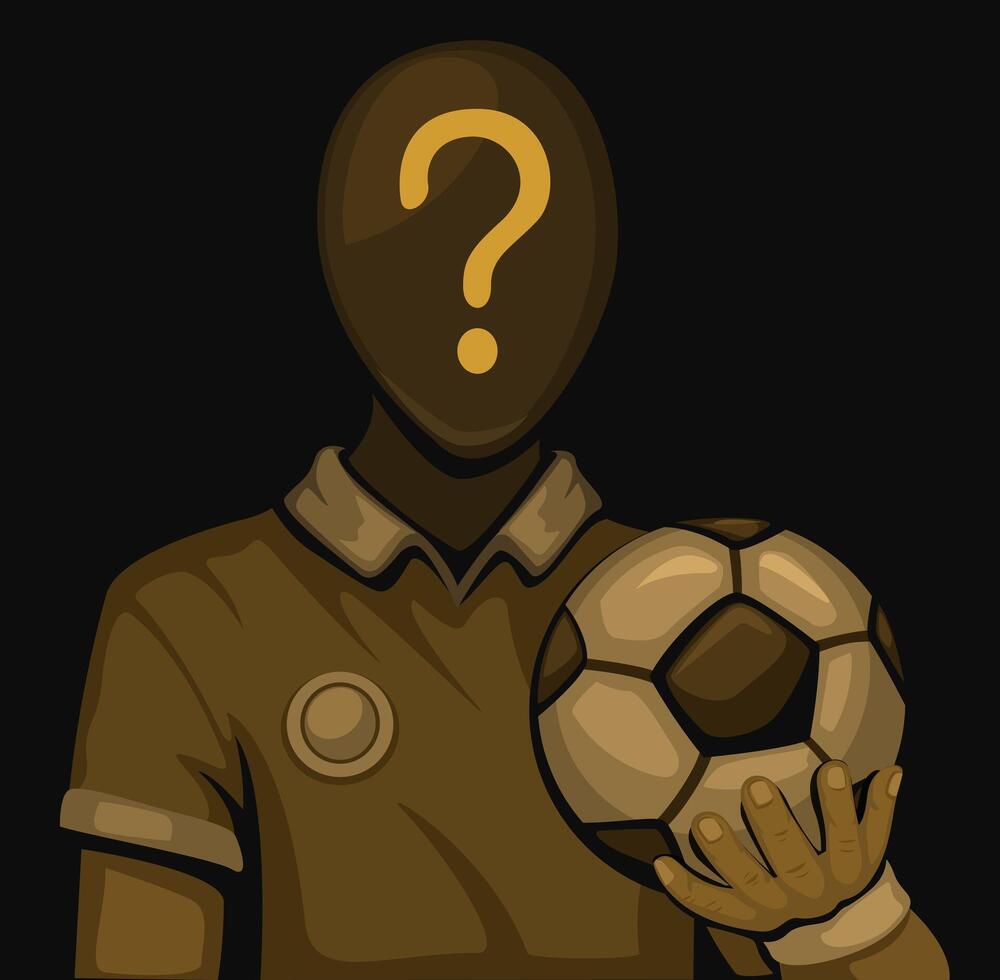 Mysterious Football Player With Question Mark On Head In Dark Background Illustration vector