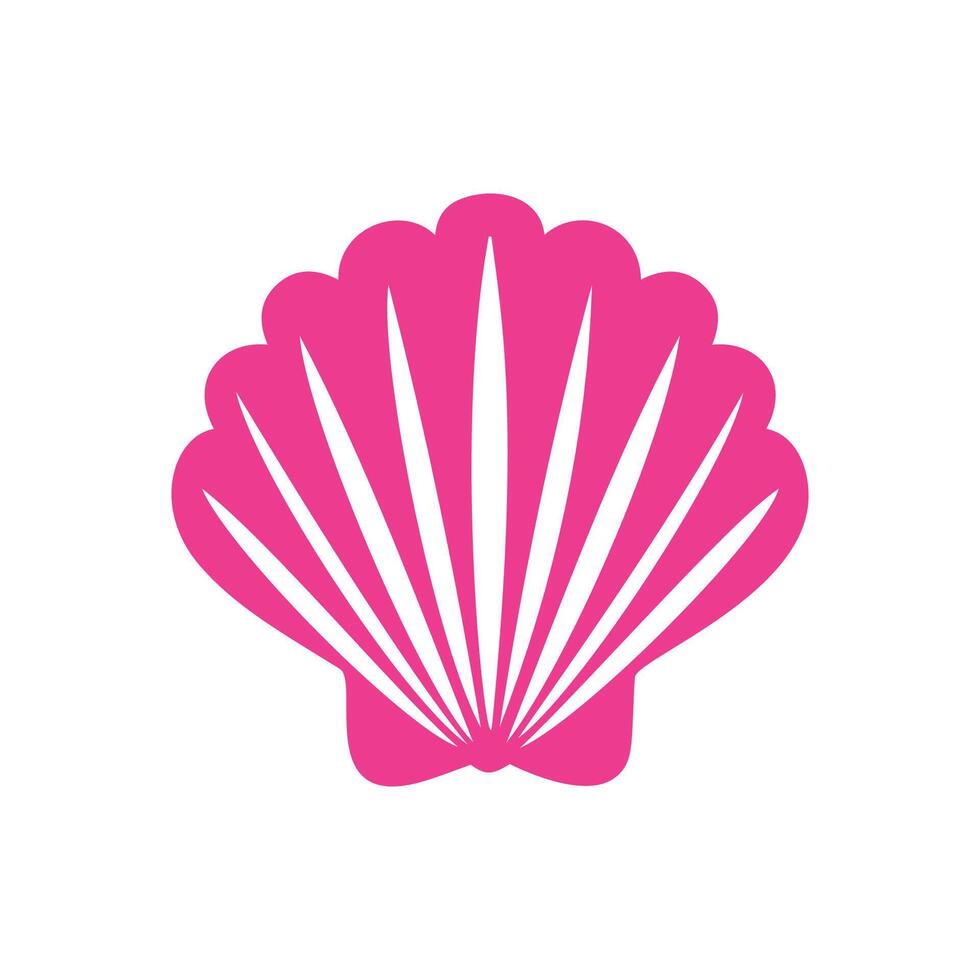 Modern pink silhouette illustration of a seashell vector