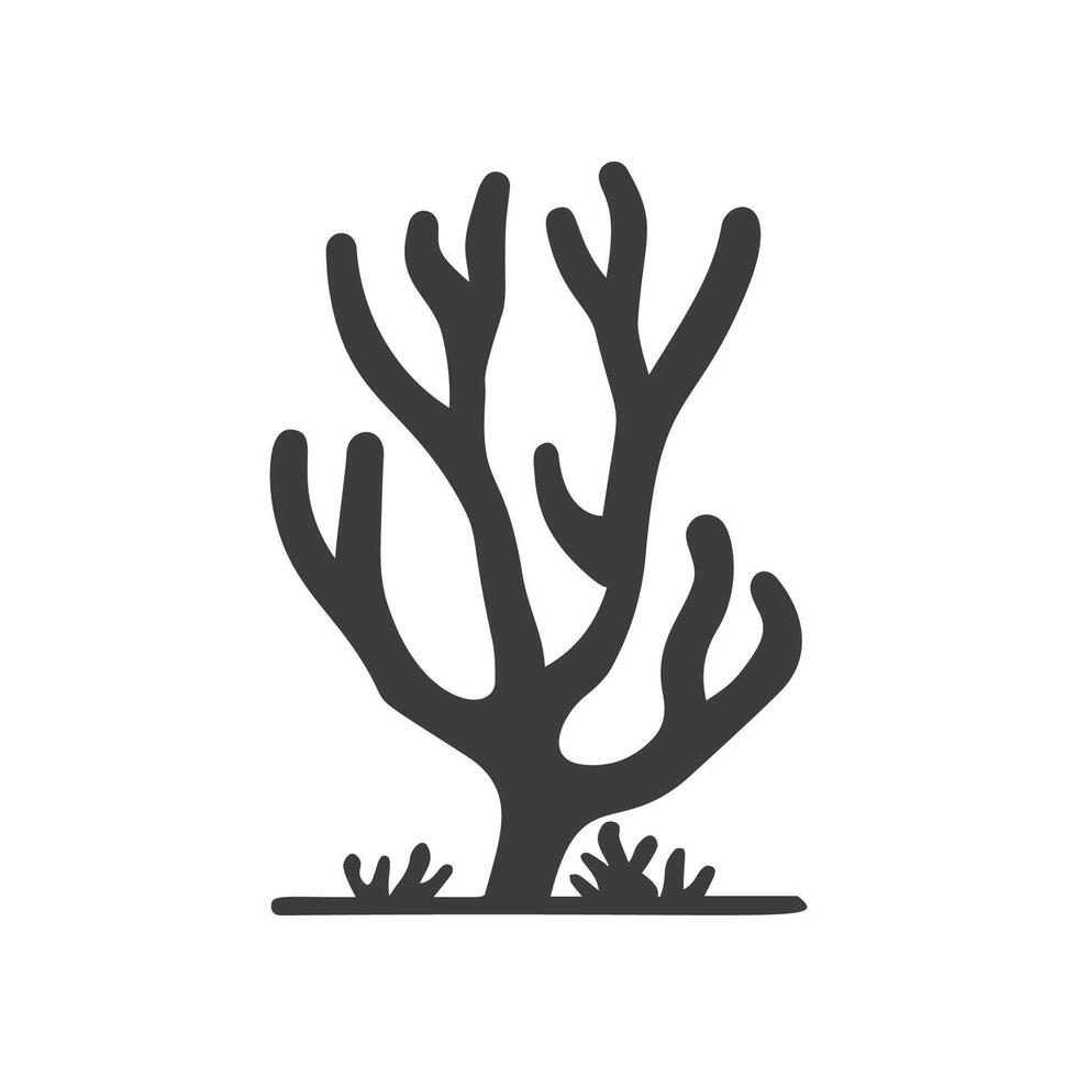 A dark coral silhouette in a simple flat style vector