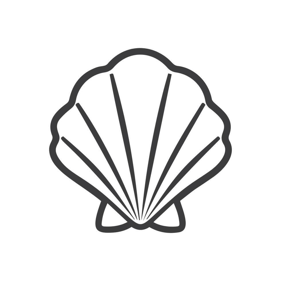 Modern linear silhouette illustration of a seashell vector