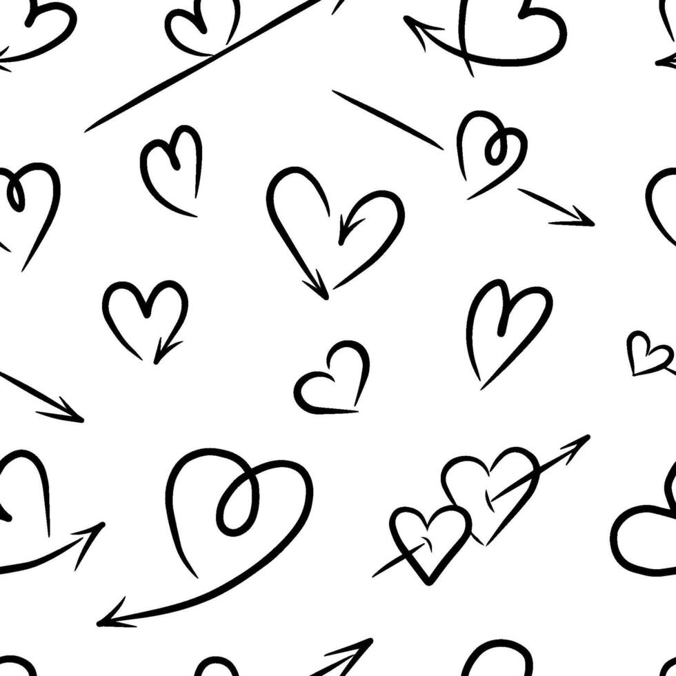 A heart-shaped arrow. a simple doodle element for the design vector