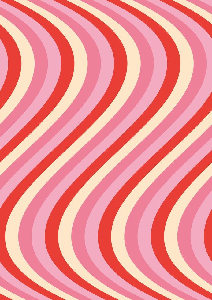 Seamless abstract geometric pattern. Background with colorful waves. Trendy illustration in style retro 60s, 70s. Pastel colors vector