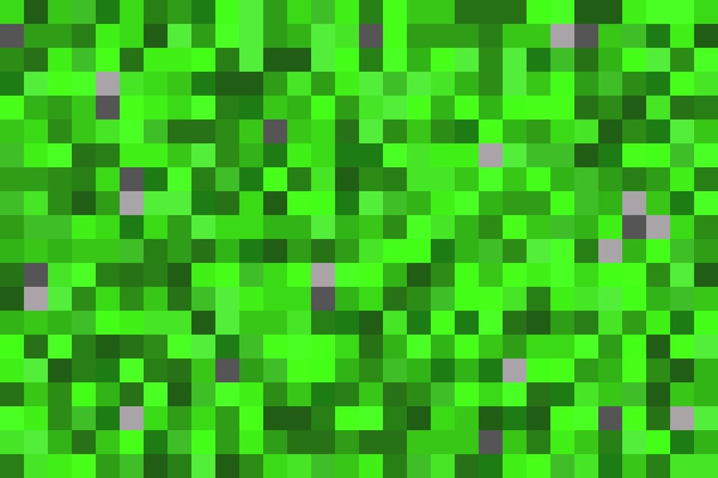 Pixel texture background with grass blocks. Green cubes seamless pattern for game. Square bricks abstract wallpaper. mosaic backdrop vector