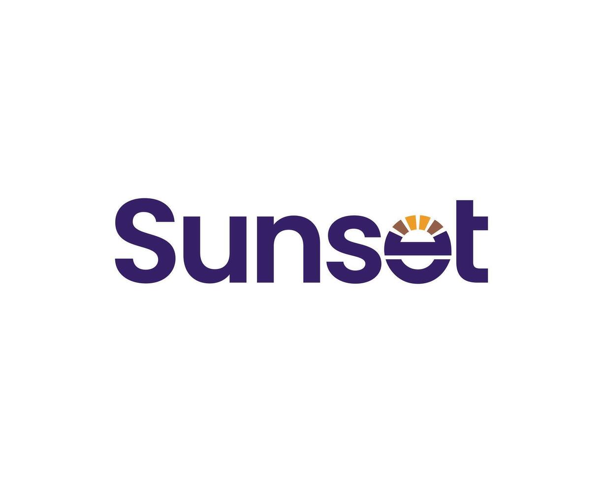 Sunset Wordmark Lettering Text Based Font Modern Typography Logo Design Illustration vector