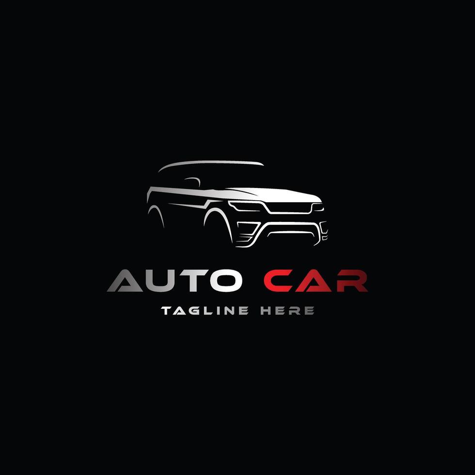 SUV car logo. Modern SUV. Simple line utility vehicle silhouette vector