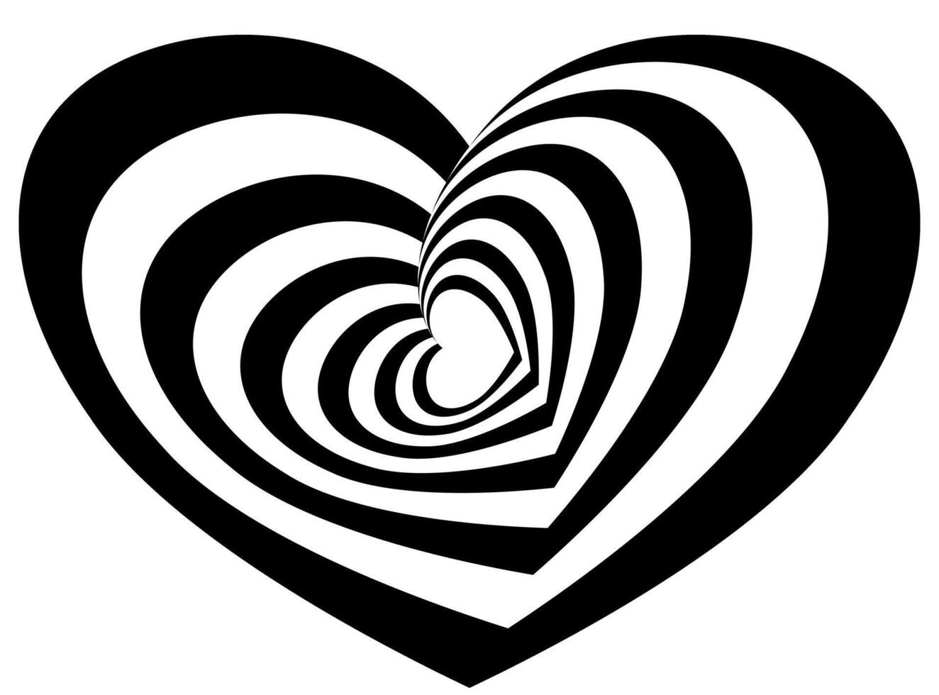 Hypnotic heart shape spiral vector