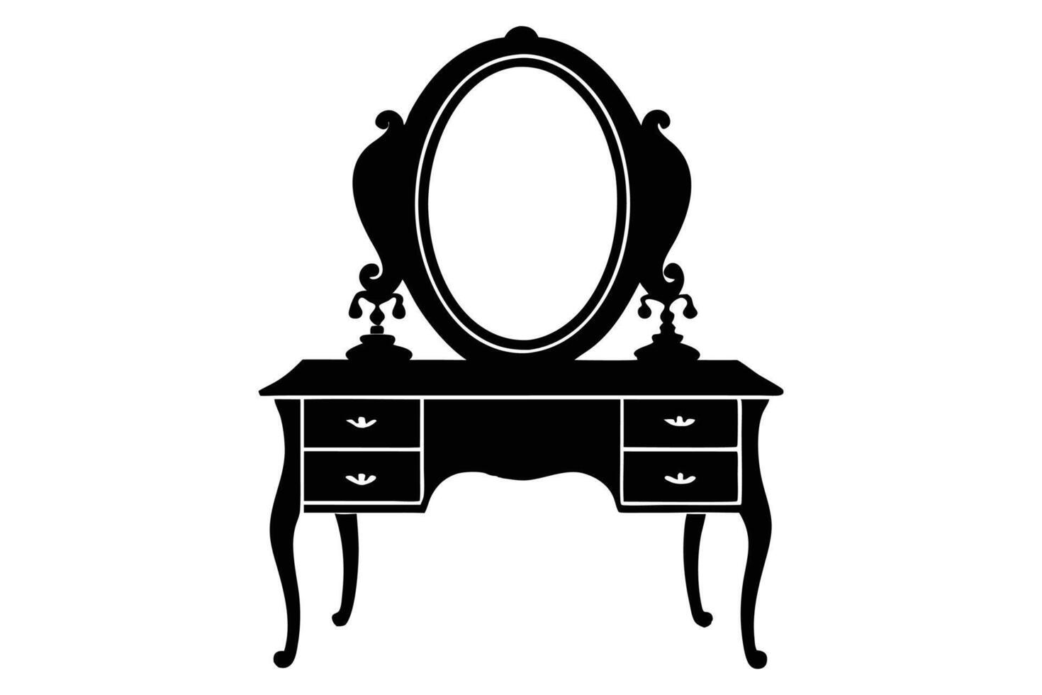Dressing table silhouette art illustration vector