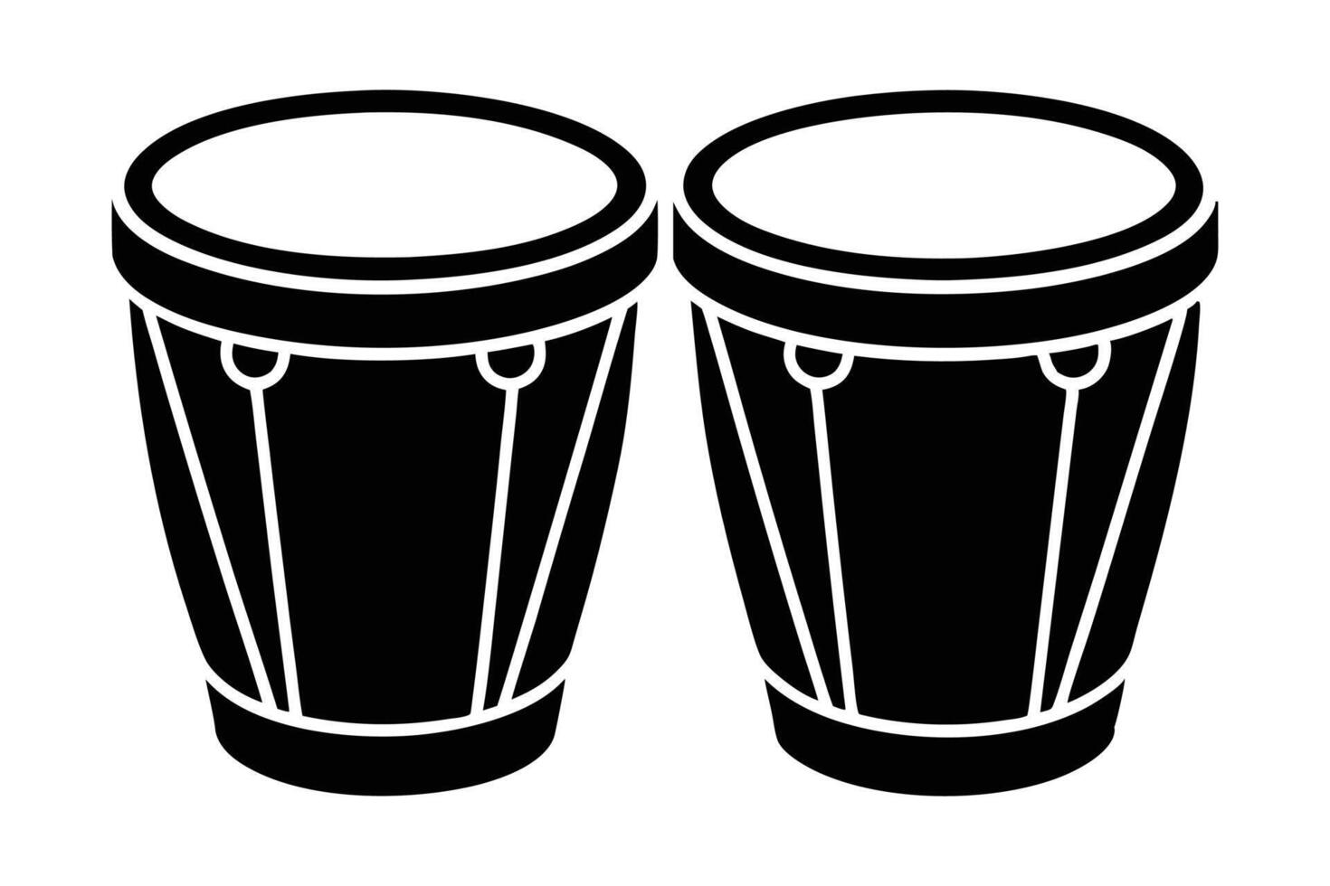 Bongos black and white illustration vector