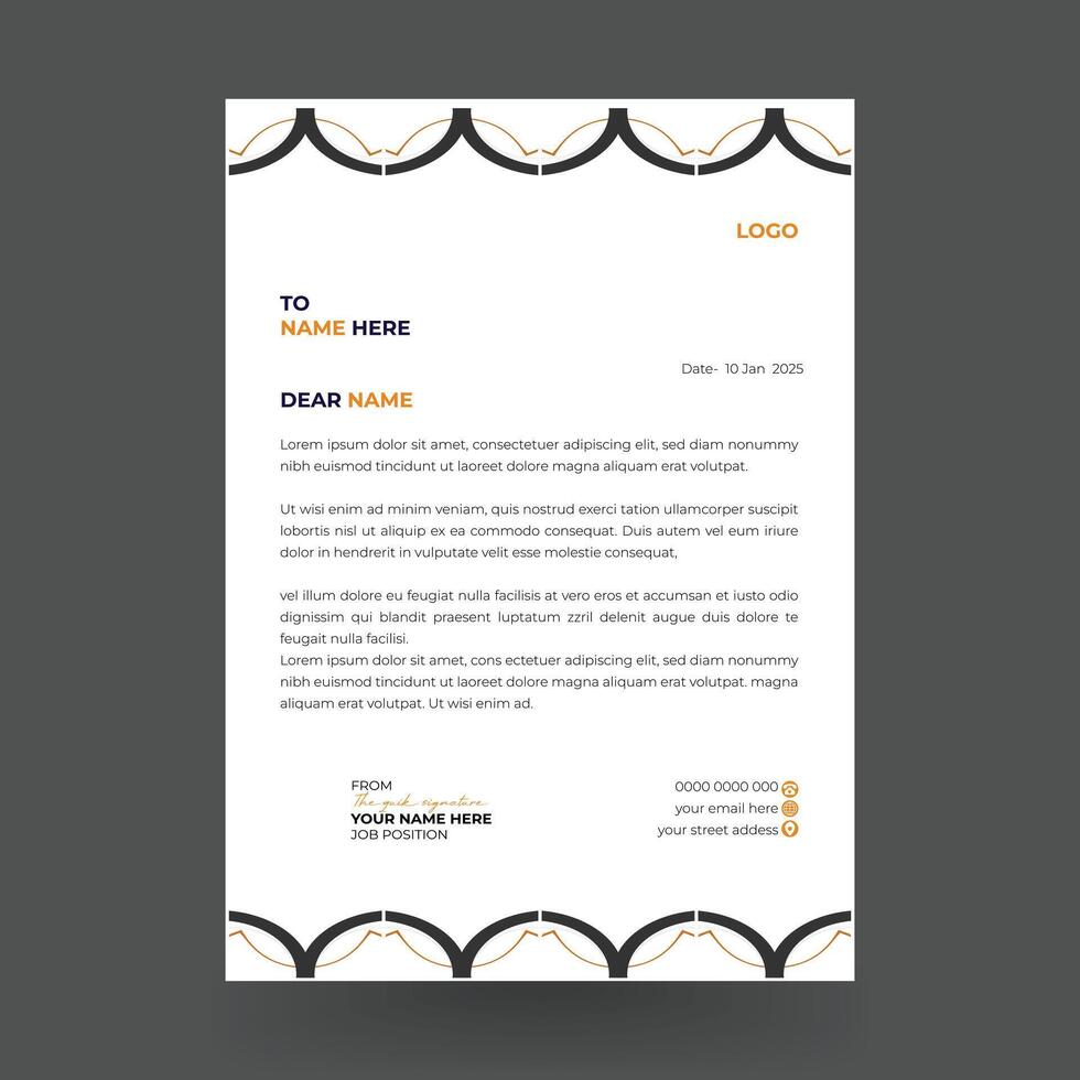 Latterhead Design template with line shape. vector