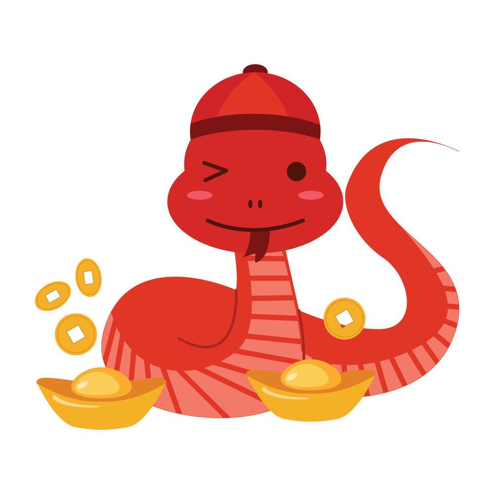 Chinese new year 2025 year of the Snake zodiac vector