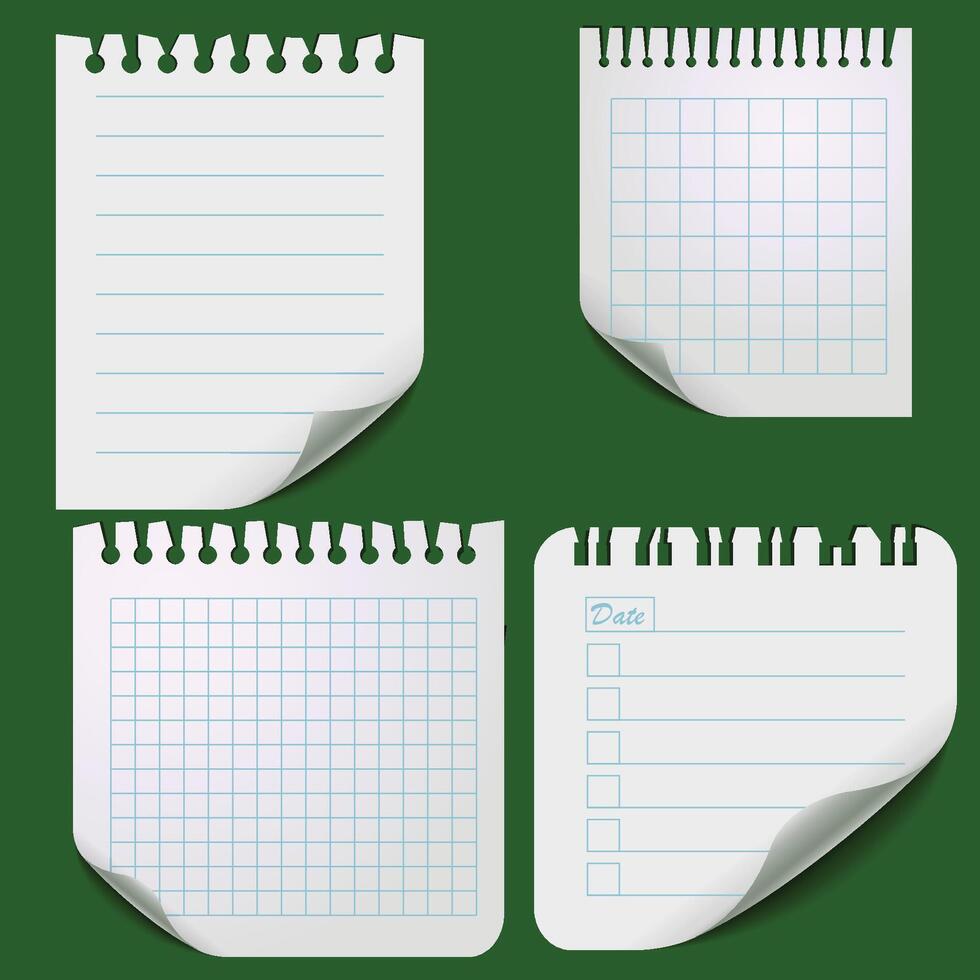 New Set of torn paper sheets menu buttons vector