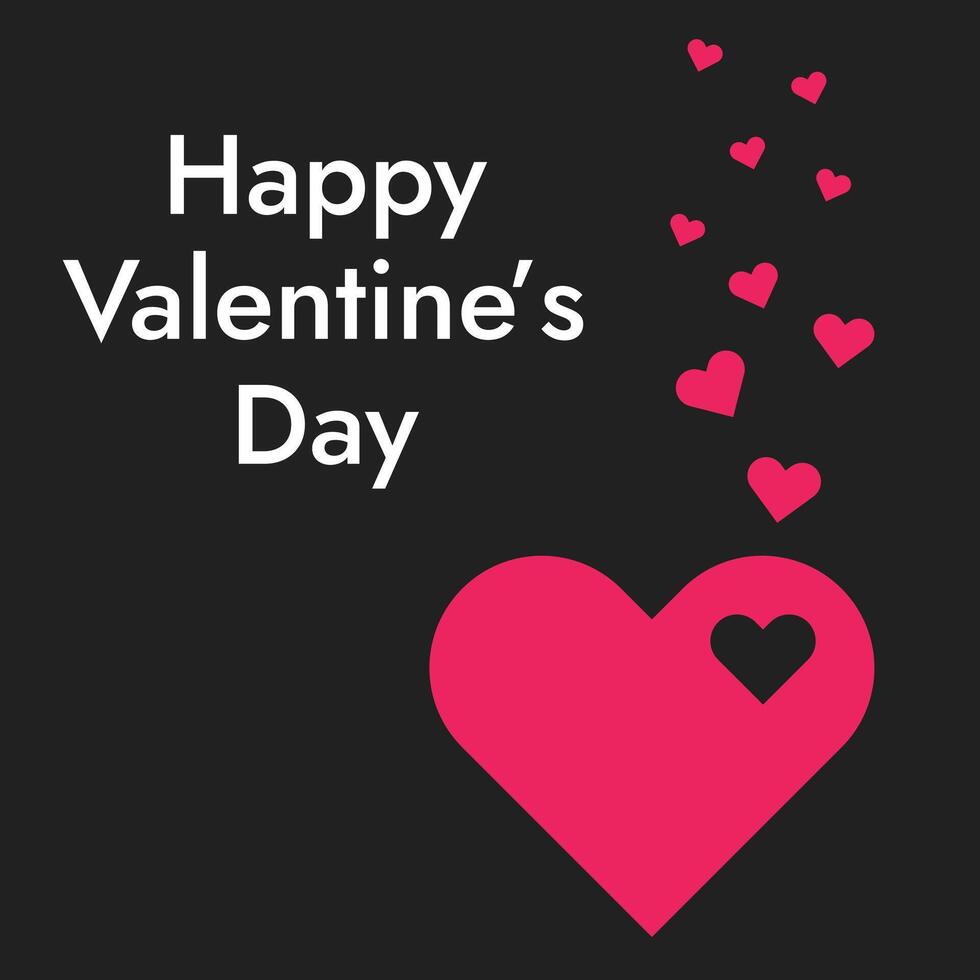 Happy Valentines Day. Romantic Heart Typography. Valentines Greeting Card Template. Elegant February Celebration. illustration vector