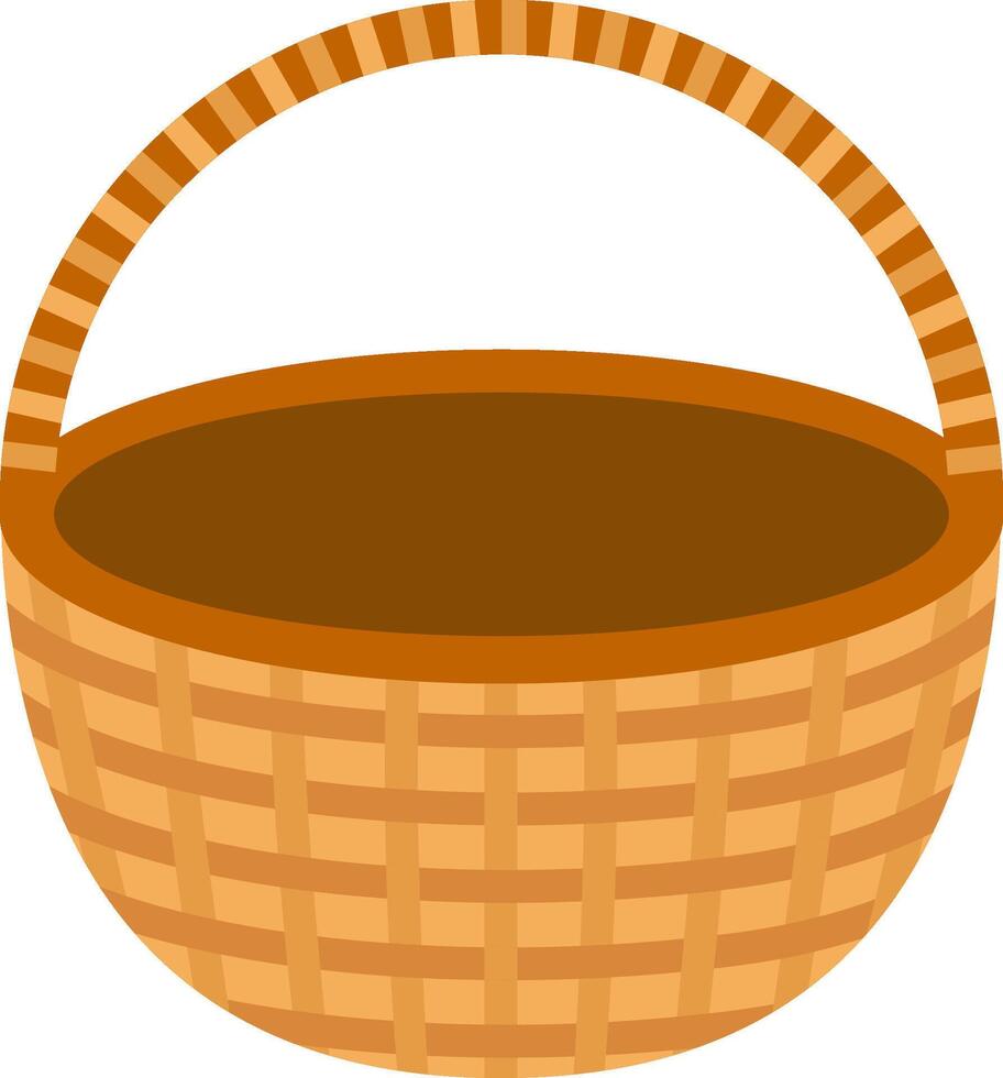 Empty wicker brown basket alone vector