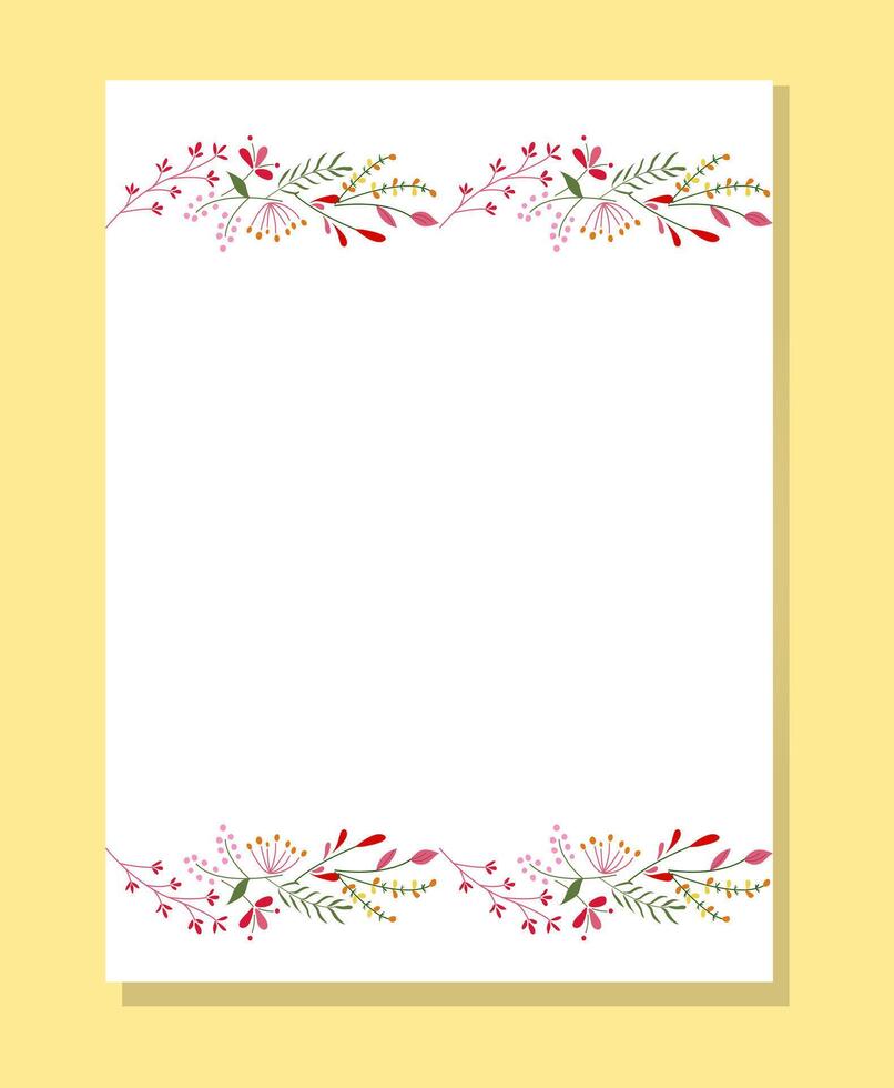 Floral frame with summer meadow wildflowers, grass, leaves. Botanical template for wedding invitation, birthday, and Mothers Day cards vector