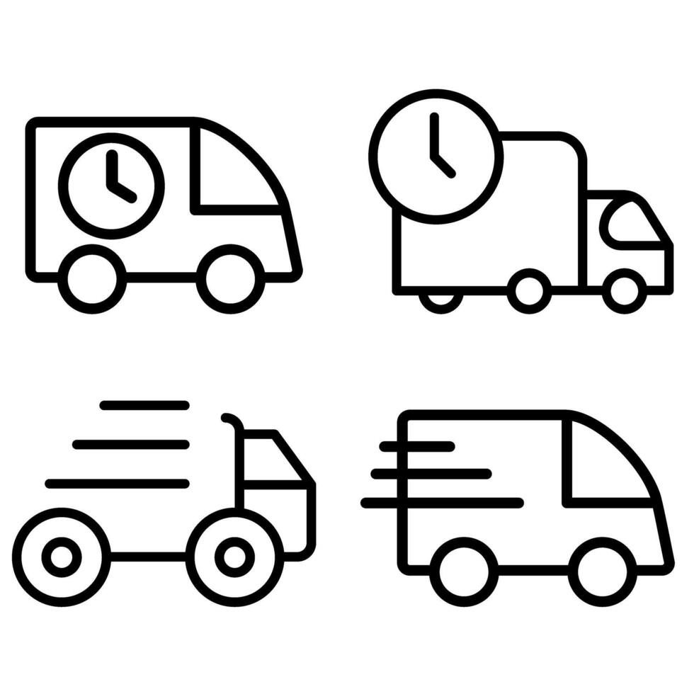 Delivery truck icon set. Express delivery illustration sign collection. Transportation symbol. vector
