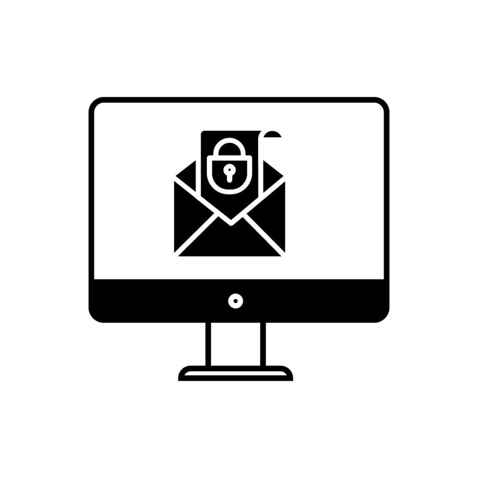 Password mail icon. Protection illustration. vector