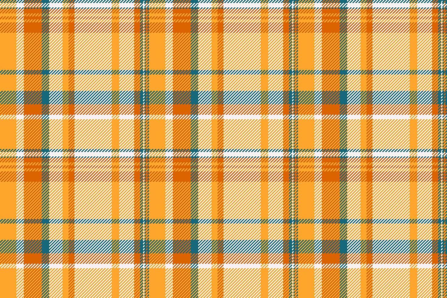 Vibrant orange and teal plaid pattern. Perfect for textile design, fashion, websites, or autumnal projects. Seamless repeat texture adds visual interest and style. vector