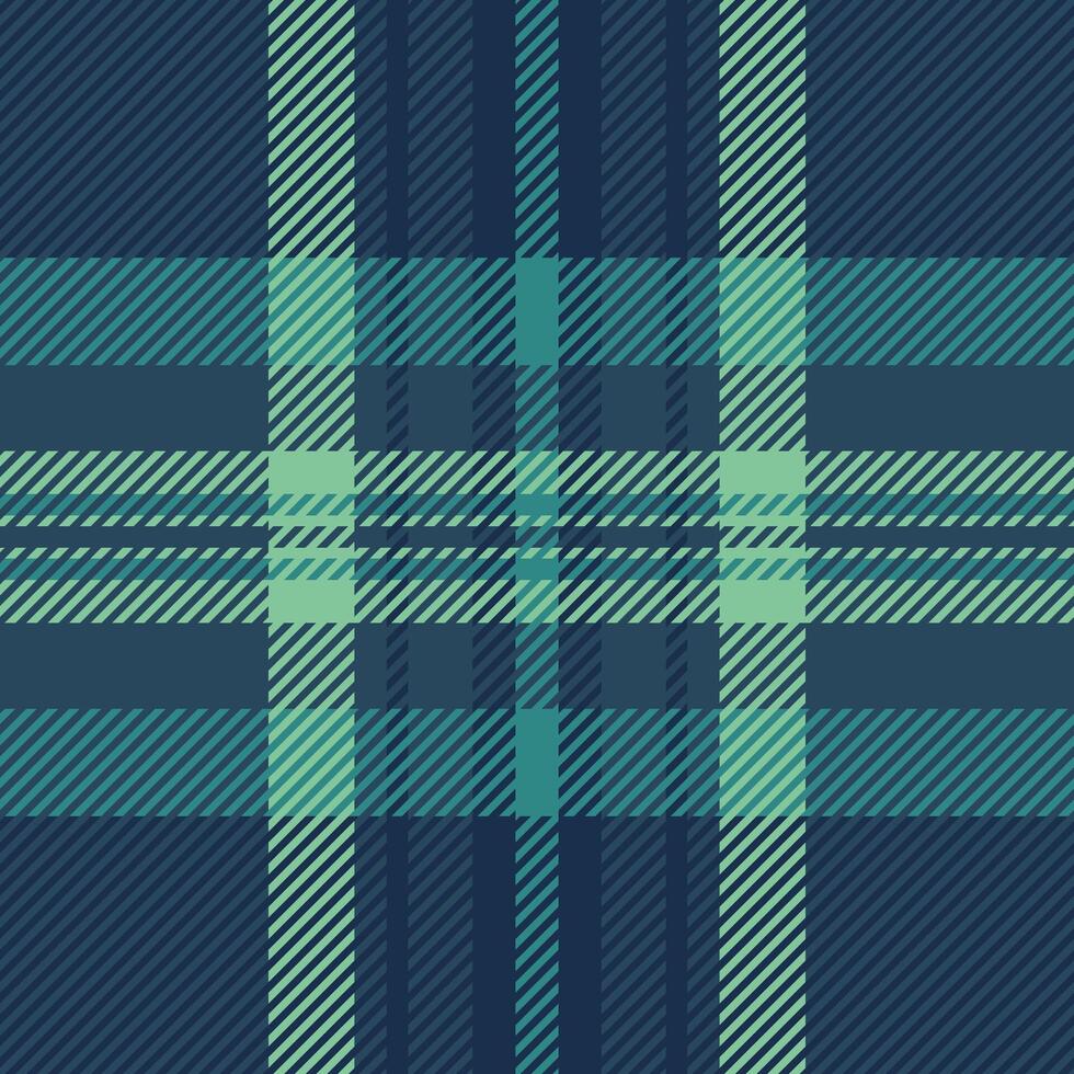 Outfit texture check textile, comfort fabric tartan. Summer seamless plaid pattern background in cyan and dark colors. vector