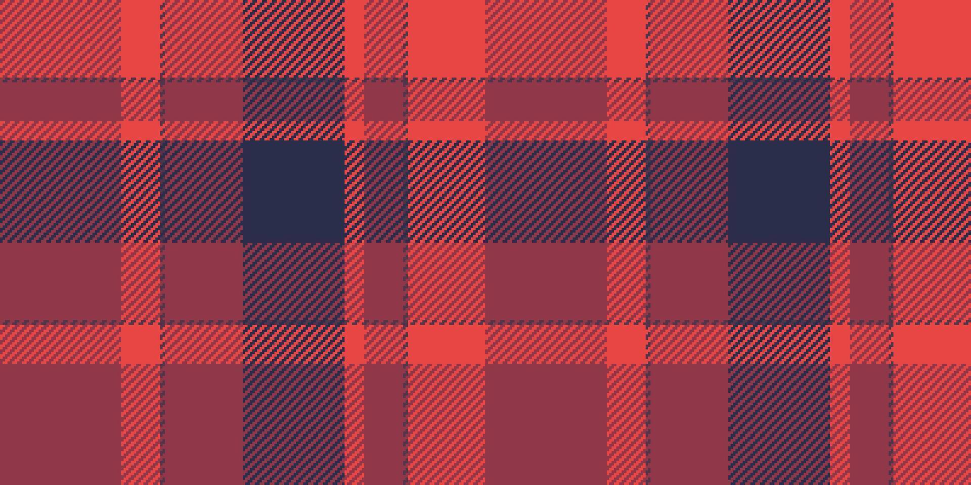 Equal textile seamless plaid, clan pattern tartan background. Vivid texture check fabric in red and dark colors. vector