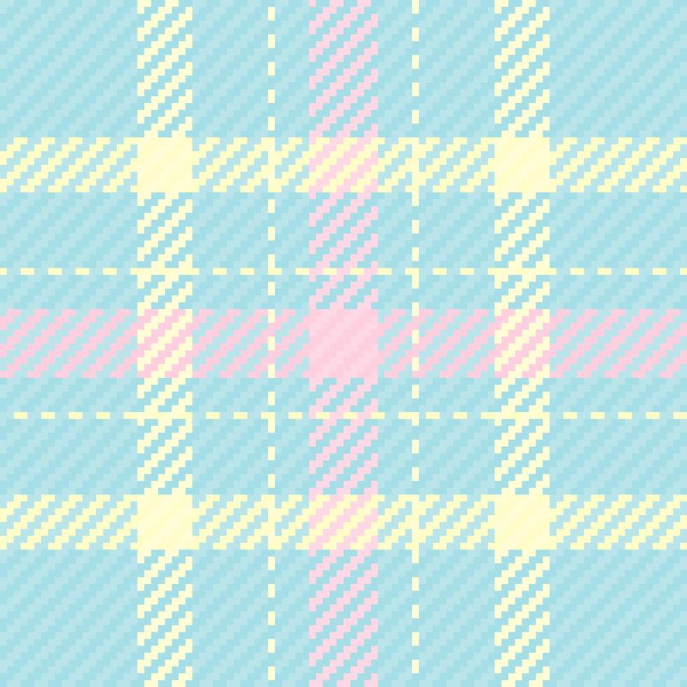 Fashionable pattern check background, greeting card textile plaid texture. Calm seamless tartan fabric in light and polar blue colors. vector