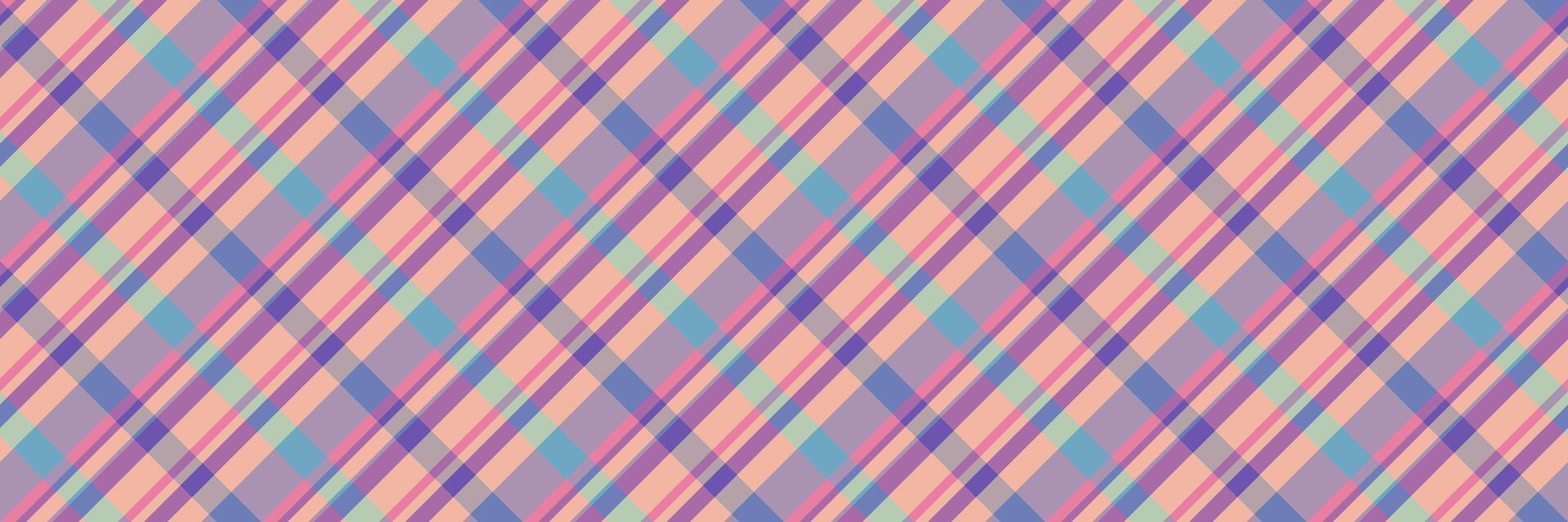 Basic check tartan plaid, trend seamless pattern background. Celebrate fabric texture textile in pastel and orange colors. vector
