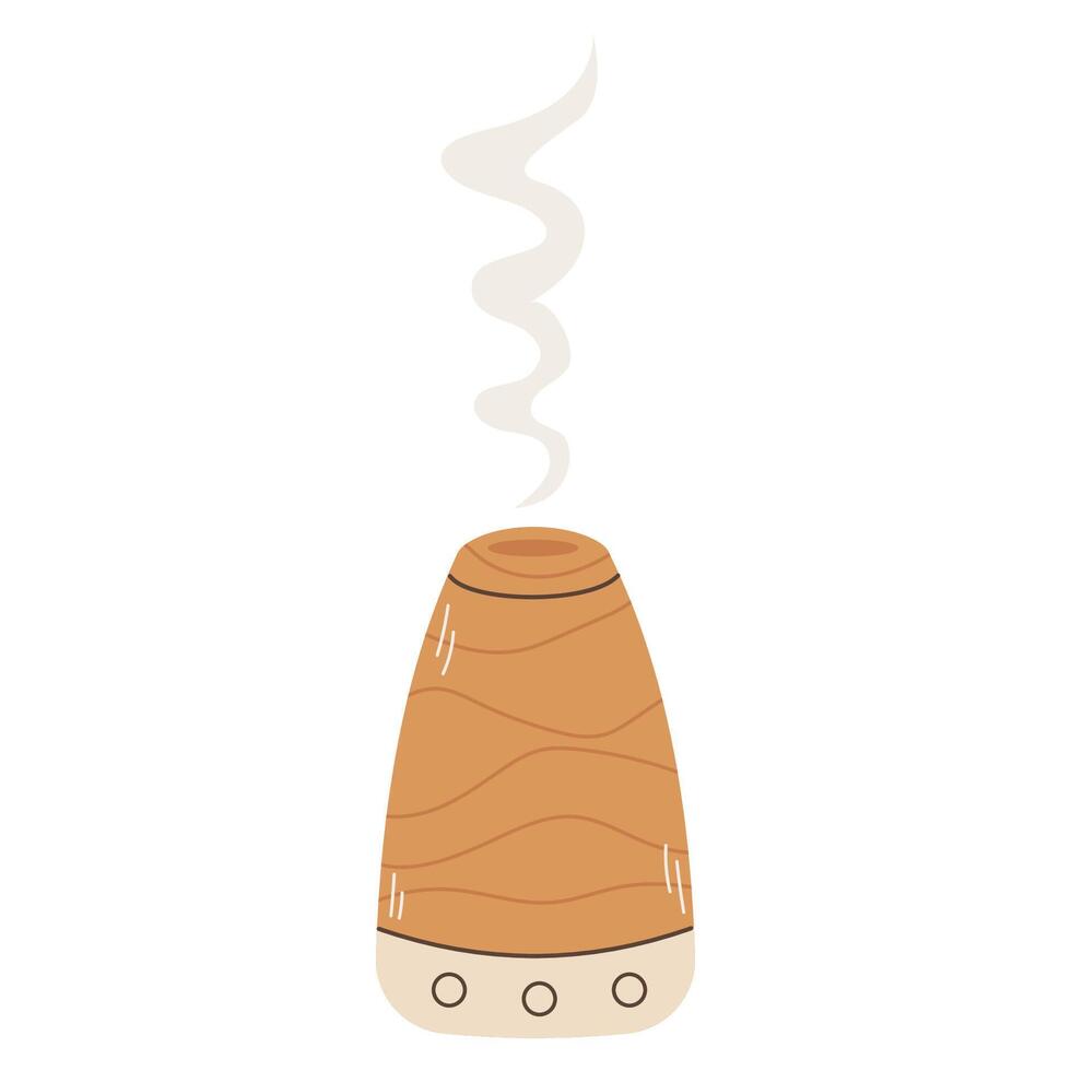 Electric aroma diffuser. Meditation Item. humidifier diffuser. Hand draw illustration. vector