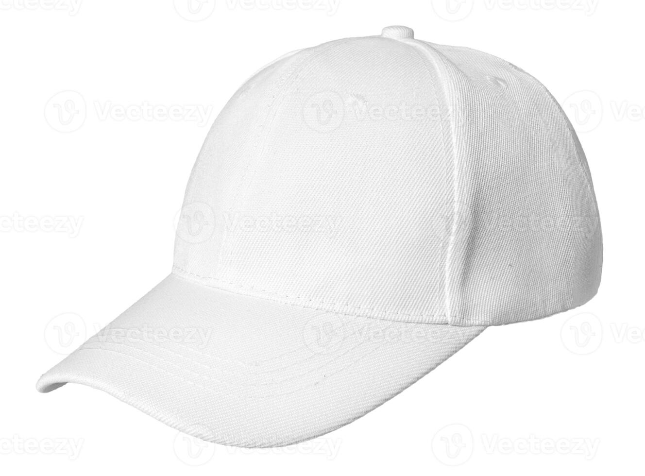 Side view of Blank white baseball cap isolated on white background. Template Mock up photo