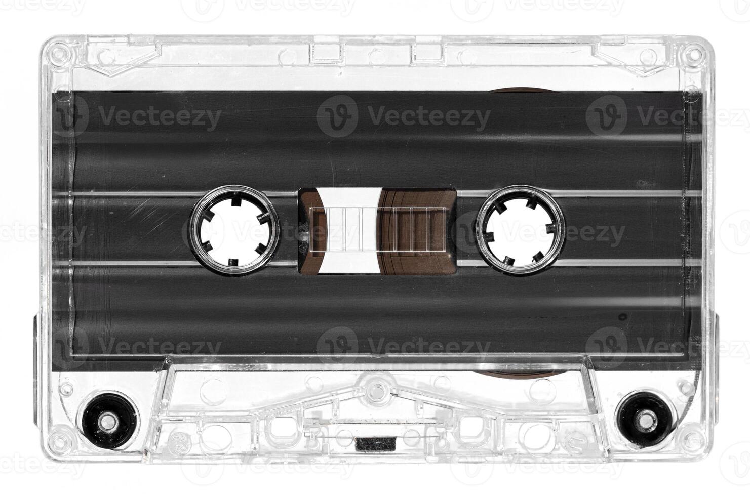 Blank Vintage audio cassette isolated on white background. Template mock up photo