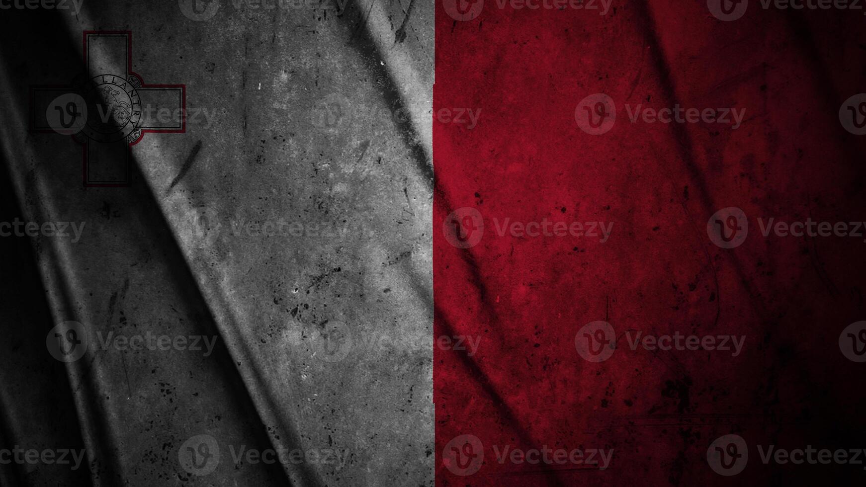 Malta grunge silk flag waving in the wind background illustration, grunge textured flag on silk photo