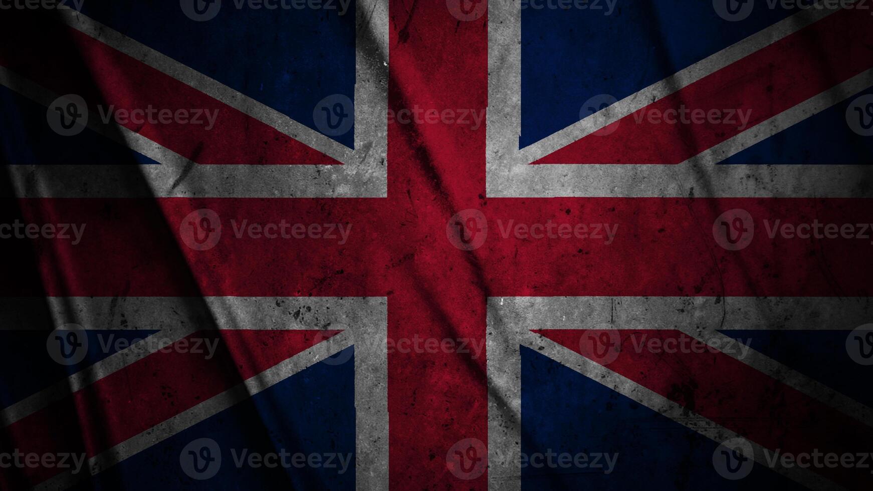 United Kingdom UK grunge silk flag waving in the wind background illustration, grunge textured flag on silk photo