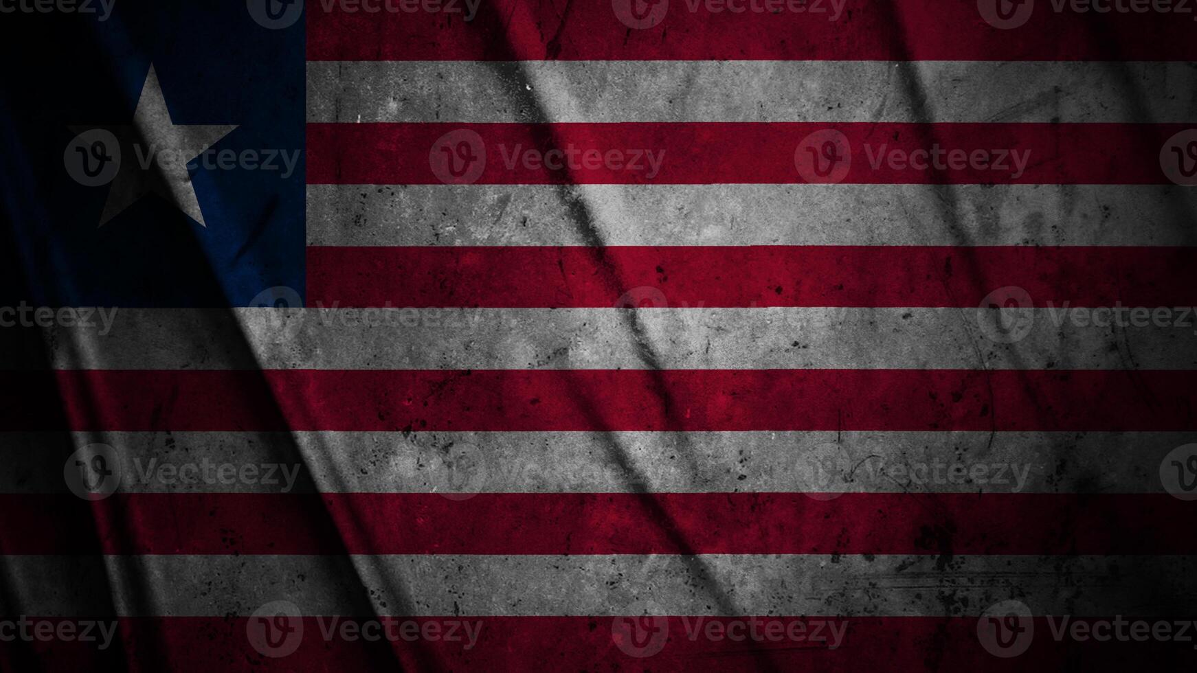 Liberia grunge silk flag waving in the wind background illustration, grunge textured flag on silk photo
