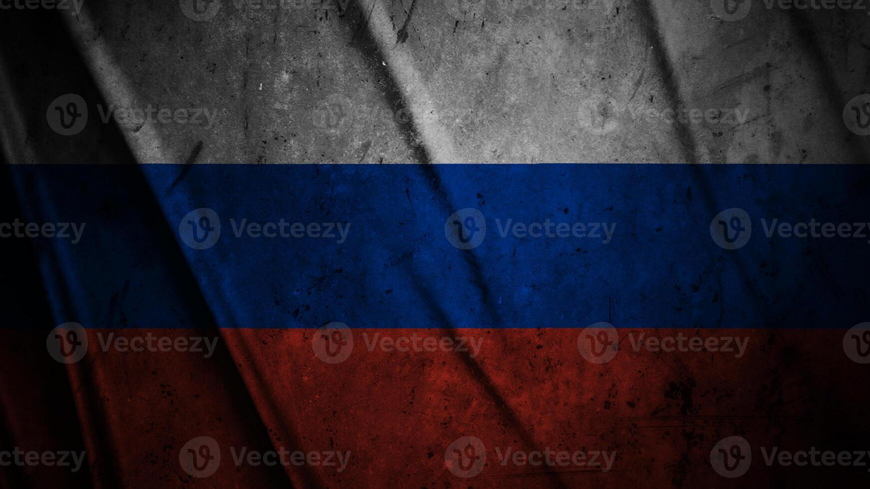 Russia grunge silk flag waving in the wind background illustration, grunge textured flag on silk photo